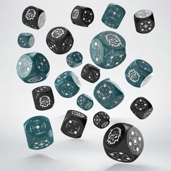 Q-Workshop Crosshairs Compact D6 Würfel – Blau & Pink, Aus Polyresin, Mit Aufbewahrungsbeutel